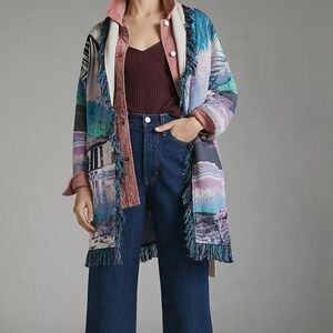 Anthropologie Aldomartins Fringe Cardigan